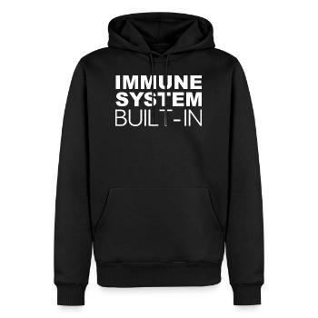 immune system built-in - Men’s Premium Organic Hoodie - black - Front - Nico (187cm)