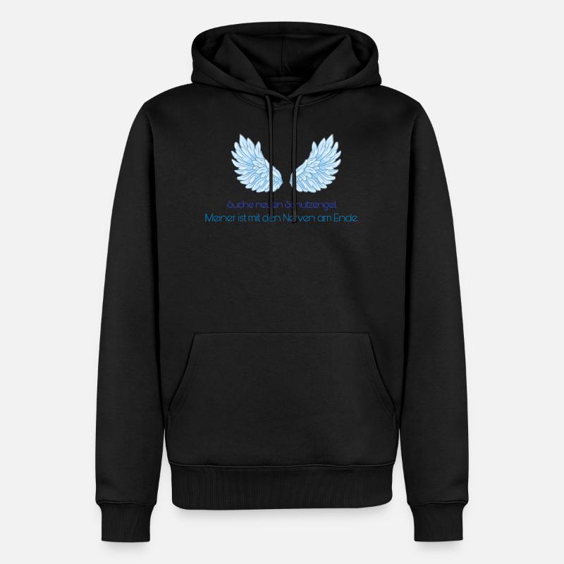 Schutzengel - Männer Premium Bio Hoodie - Schwarz