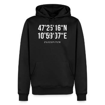 Coordinates Zugspitze - Men’s Premium Organic Hoodie - black - Front - Nico (187cm)