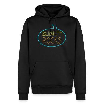 Solidarity Rocks - Men’s Premium Organic Hoodie - black - Front - Nico (187cm)