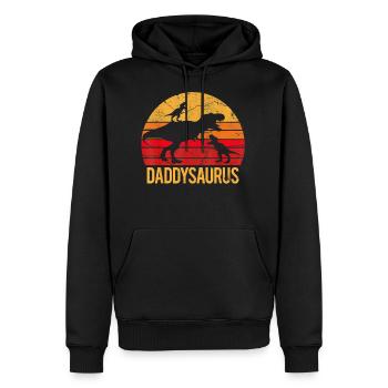 Vintage Retro Daddy Soraurus Gift For Fathers Day - Men’s Premium Organic Hoodie - black - Front - Nico (187cm)