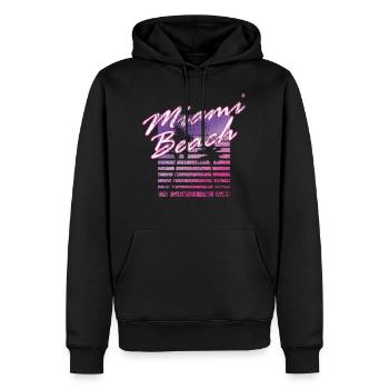 Miami Beach Retro 80s - Sweat à capuche Premium bio Homme - noir - Devant - Nico (187cm)