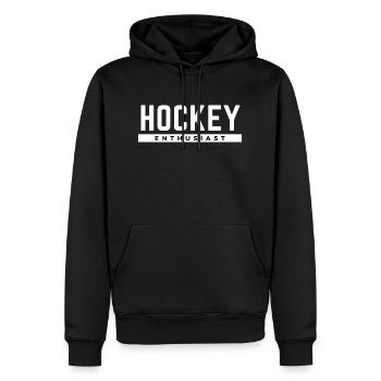 Hockey-Enthusiasten. - Männer Premium Bio Hoodie - Schwarz - Vorne - Nico (187cm)