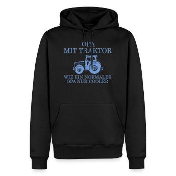Opa mit traktor Landwirt Geschenk Tierliebhaber - Männer Premium Bio Hoodie - Schwarz - Vorne - Nico (187cm)