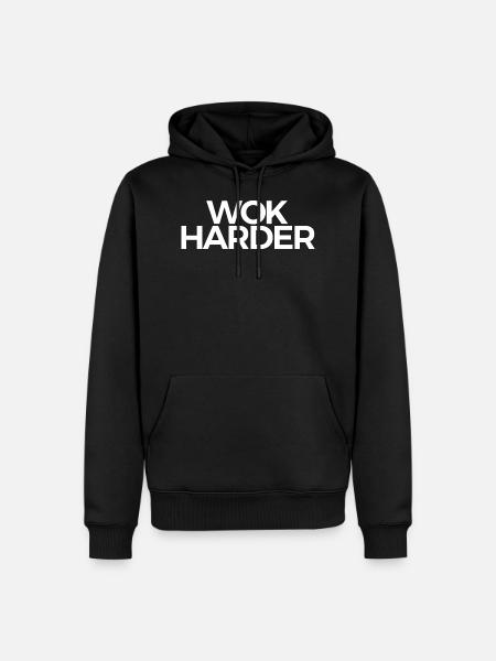 Wok Harder - Men’s Premium Organic Hoodie - black