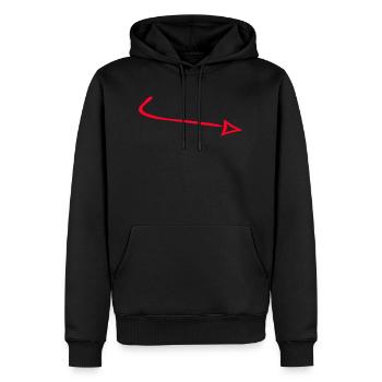 Flèche - Sweat à capuche Premium bio Homme - noir - Devant - Nico (187cm)
