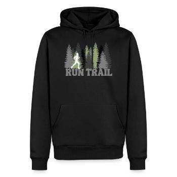 Run Trail - Men’s Premium Organic Hoodie - black - Front - Nico (187cm)