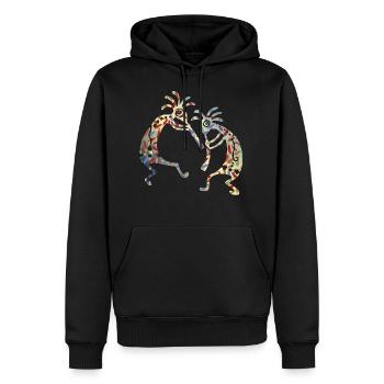 Kokopelli Musicans Friends Duo 4 - Männer Premium Bio Hoodie - Schwarz - Vorne - Nico (187cm)