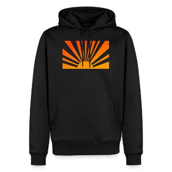 Rayons de soleil - Sweat à capuche Premium bio Homme - noir - Devant - Nico (187cm)