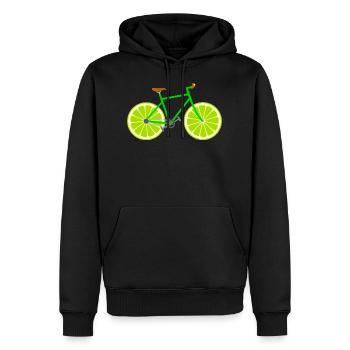 Vélo fruits fruits citron - Sweat à capuche Premium bio Homme - noir - Devant - Nico (187cm)