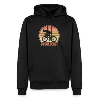 Cycologist Funny Cycling Saying Retro Bicycle - Men’s Premium Organic Hoodie - black - Front - Nico (187cm)