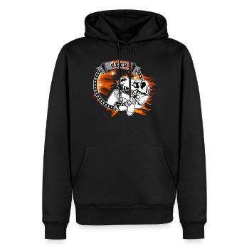 geek - Sweat à capuche Premium bio Homme - noir - Devant - Nico (187cm)