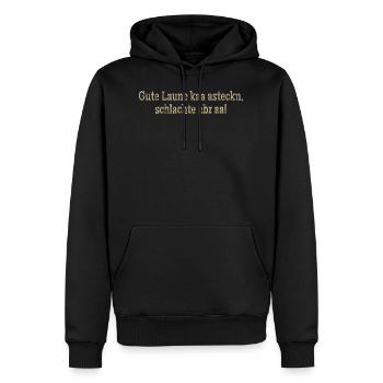 Erzgebirge Design - Männer Premium Bio Hoodie - Schwarz - Vorne - Nico (187cm)