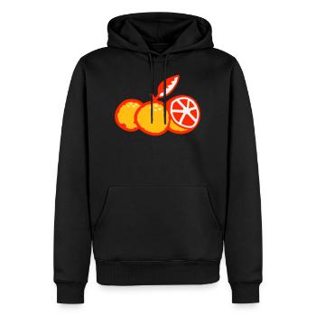 Frische Orangen Design 3 - Männer Premium Bio Hoodie - Schwarz - Vorne - Nico (187cm)