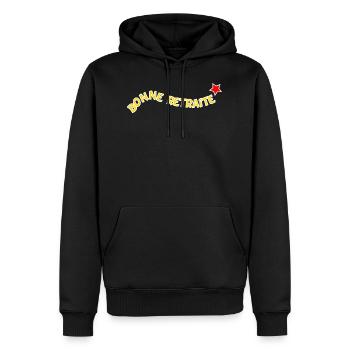 RETRAITE. BONNE RETRAITE. JOYEUSE RETRAITE - Sweat à capuche Premium bio Homme - noir - Devant - Nico (187cm)