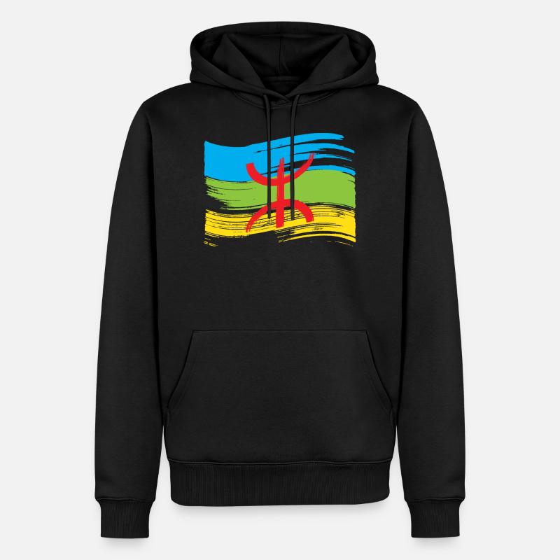 Drapeau Amazigh (Amazigh inside) - Sweat à capuche Premium bio Homme - noir