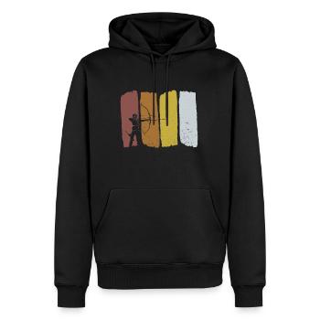 Bogenschießen Bogenschiessen Bogensport - Männer Premium Bio Hoodie - Schwarz - Vorne - Nico (187cm)