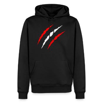 Les griffes suisses - Sweat à capuche Premium bio Homme - noir - Devant - Nico (187cm)