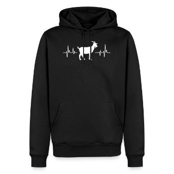 Ziege - Männer Premium Bio Hoodie - Schwarz - Vorne - Nico (187cm)