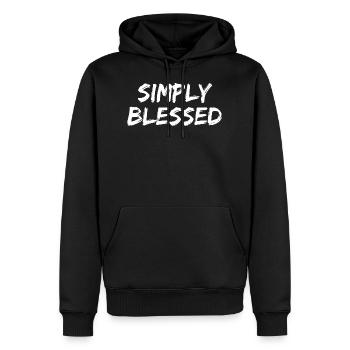 Einfach gesegnet - Christliche Zitate - Männer Premium Bio Hoodie - Schwarz - Vorne - Nico (187cm)