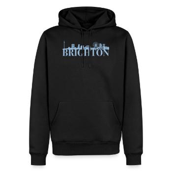 Brighton Angleterre Skyline cadeau idée UK - Sweat à capuche Premium bio Homme - noir - Devant - Nico (187cm)