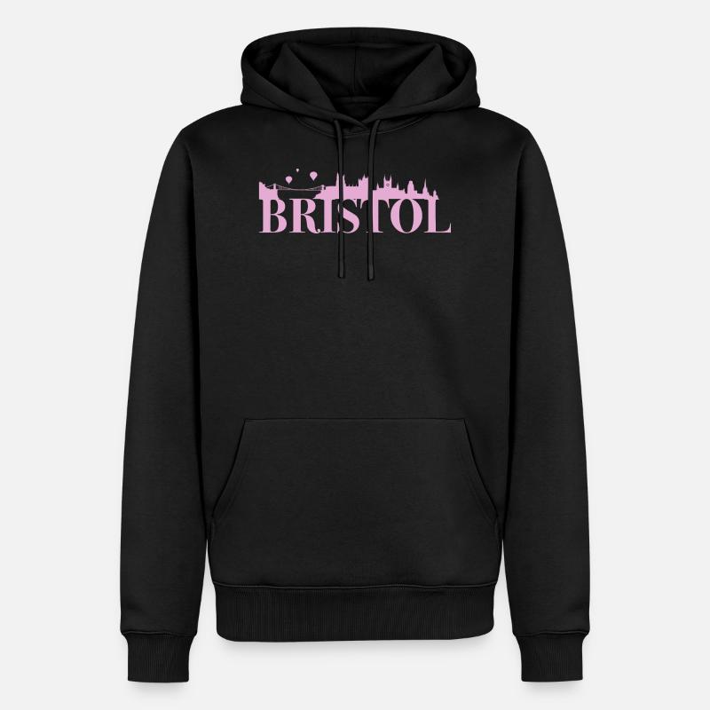 Bristol Angleterre capitale Skyline UK - Sweat à capuche Premium bio Homme - noir
