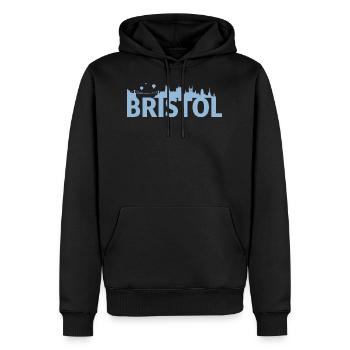 Bristol England Hauptstadt Skyline UK - Männer Premium Bio Hoodie - Schwarz - Vorne - Nico (187cm)