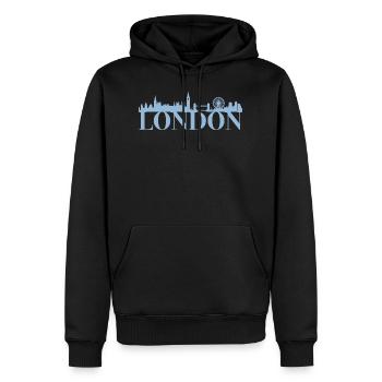 Londres Angleterre capitale Skyline cadeau idée UK - Sweat à capuche Premium bio Homme - noir - Devant - Nico (187cm)