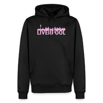 Liverpool Angleterre UK Skyline idée de cadeau - Sweat à capuche Premium bio Homme - noir - Devant - Nico (187cm)