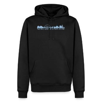 Newcastle Upon Tyne England Skyline Geschenk Idee - Männer Premium Bio Hoodie - Schwarz - Vorne - Nico (187cm)