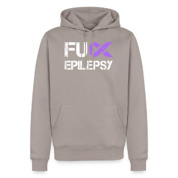 Fick Epilepsy Epilepsy Ribbon Shirt - Männer Premium Bio Hoodie - Taupe - Vorne - Nico (187cm)