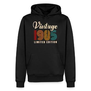 Jahrgang 1985 - Männer Premium Bio Hoodie - Schwarz - Vorne - Nico (187cm)