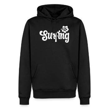 Surfing Surfergirl Surfen Wellenreiten Geschenk - Männer Premium Bio Hoodie - Schwarz - Vorne - Nico (187cm)