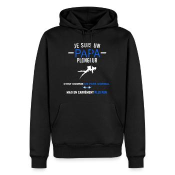je suis un Papa et Plongeur Humour - Sweat à capuche Premium bio Homme - noir - Devant - Nico (187cm)