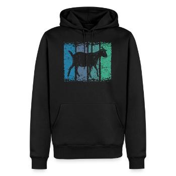 Ziege - Männer Premium Bio Hoodie - Schwarz - Vorne - Nico (187cm)