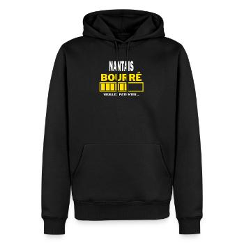 NANTAIS bourré HUMOUR - Sweat à capuche Premium bio Homme - noir - Devant - Nico (187cm)
