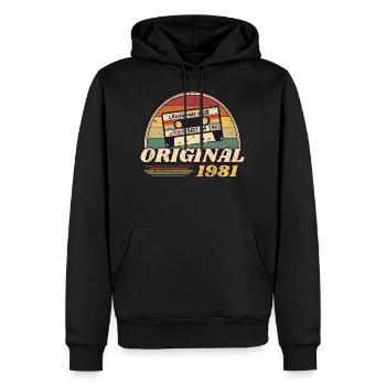 Vintage Retro Kassette Legendary; MIX BEST OF 1981 - Männer Premium Bio Hoodie - Schwarz - Vorne - Nico (187cm)