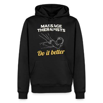 Idée cadeau pour les physiothérapeutes | Travail Profession professionnelle - Sweat à capuche Premium bio Homme - noir - Devant - Nico (187cm)