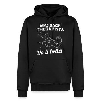 Physiotherapie | Physio Physiotherapeut Geschenke - Männer Premium Bio Hoodie - Schwarz - Vorne - Nico (187cm)