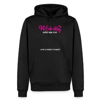 94 Geburtstag Gästebuch 94 Jahre Geschenk - Männer Premium Bio Hoodie - Schwarz - Vorne - Nico (187cm)