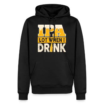 IPA Lot Quand Je drinke Drôle de buveur de bière Citation - Sweat à capuche Premium bio Homme - noir - Devant - Nico (187cm)