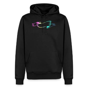 Banner Banderole Ribbon Ribbon Loop - Men’s Premium Organic Hoodie - black - Front - Nico (187cm)