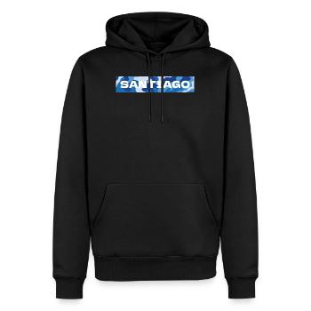 Santiago - Sweat à capuche Premium bio Homme - noir - Devant - Nico (187cm)