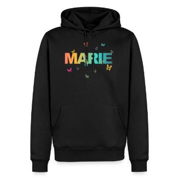 Marie - Beautiful name with butterflies, girls - Men’s Premium Organic Hoodie - black - Front - Nico (187cm)