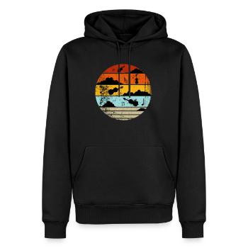 Geige, Geige und Noten - Männer Premium Bio Hoodie - Schwarz - Vorne - Nico (187cm)