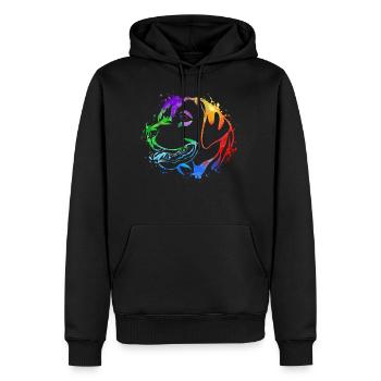 Labrador Bunt Hund Hundeliebe Hundebesitzer - Männer Premium Bio Hoodie - Schwarz - Vorne - Nico (187cm)