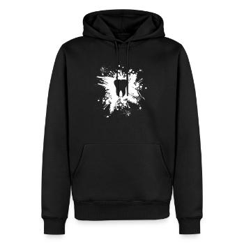 Dentiste dentiste Dentiste Dentiste Dentiste Dentiste Dents Dents - Sweat à capuche Premium bio Homme - noir - Devant - Nico (187cm)
