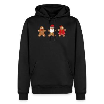Homme pain d’épice Noël cadeau pain d’épice - Sweat à capuche Premium bio Homme - noir - Devant - Nico (187cm)