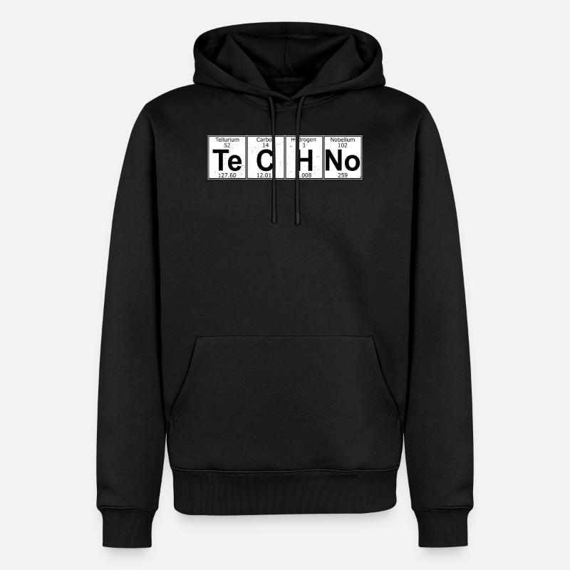 Techno - Chemische Elemente Raver - Männer Premium Bio Hoodie - Schwarz