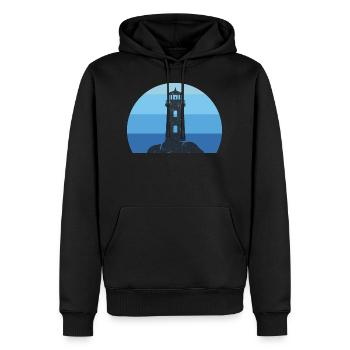 Lighthouse Gift Holiday - Men’s Premium Organic Hoodie - black - Front - Nico (187cm)